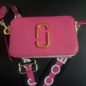Marc Jacobs Fuchsia Crossbody Bag with Gold Accents